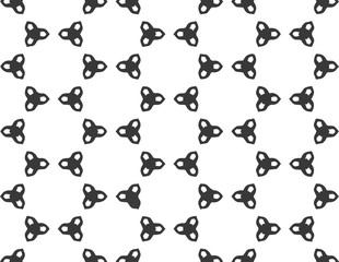 Abstract geometric pattern in ornamental style. Black and white color. Seamless design texture.