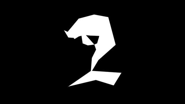3d animated low polygon cardboard text with alpha channel the character 2