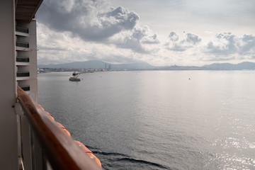 Balcony view on the cruise ship