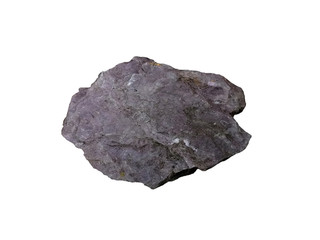 Shale Rock isolated on white background. Shale is a sedimentary rock. There is noise and grain caused by the texture of stone.