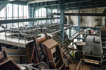 pipes machinery and turbine at plant