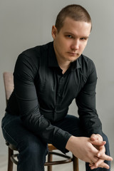 portrait of young man in shirt