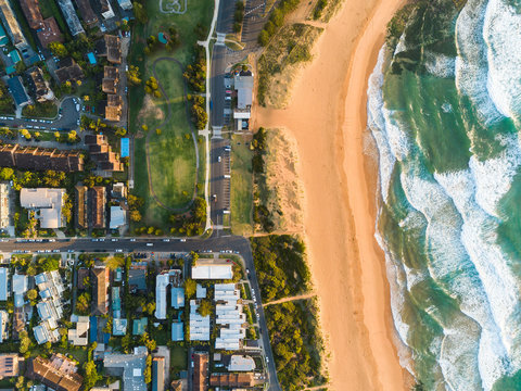 Aerial Views of Mona Vale Beach, Sydney, Australia