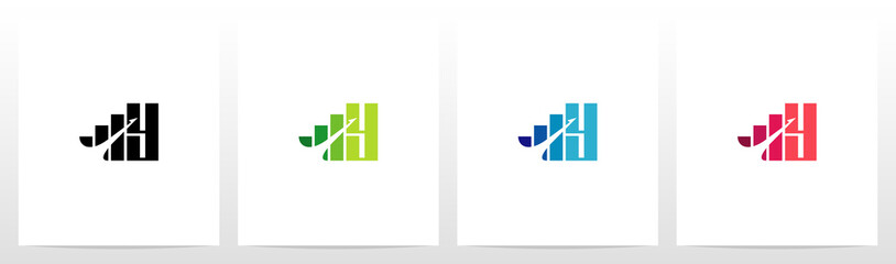 Bar Chart On Letter Logo Design Y