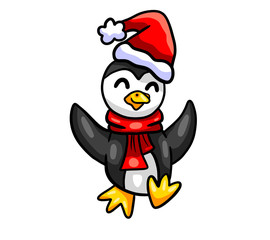 Adorable Stylized Christmas Penguin