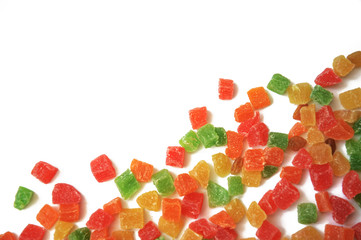 Candied multi-colored on a white background. Background