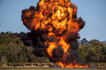 Explosion fire crash diesel bomb