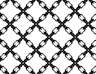 Abstract geometric pattern in ornamental style. Black and white color. Seamless design texture.