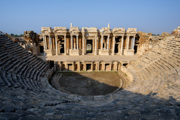 2nd century Roman Theatre at ancient city of Hierapolis in Pamukkale, Turkey