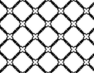 Abstract geometric pattern in ornamental style. Black and white color. Seamless design texture.