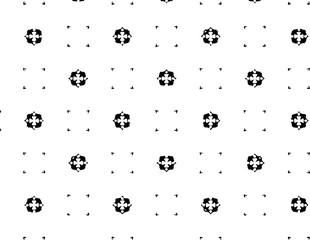 Abstract geometric pattern in ornamental style. Black and white color. Seamless design texture.