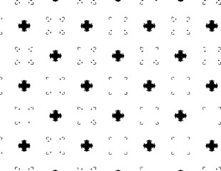 Abstract geometric pattern in ornamental style. Black and white color. Seamless design texture.