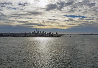 The skyline of Auckland, New Zealand