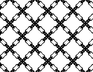 Fototapeta premium Abstract geometric pattern in ornamental style. Black and white color. Seamless design texture.