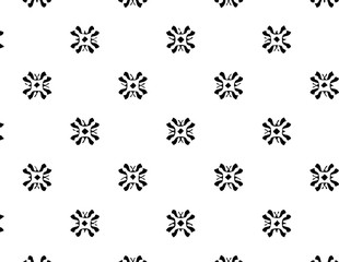 Abstract geometric pattern in ornamental style. Black and white color. Seamless design texture.