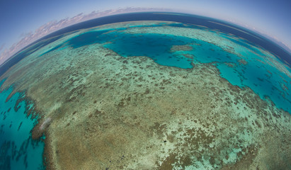 The Great Barrier Reef is the world's largest coral reef system composed of over 2,900 individual reefs and 900 islands stretching for over 2,300 km.