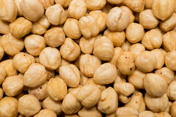 Whole hazelnuts background. Vegetarian healthy snack. Organic food. Vegetable diet.