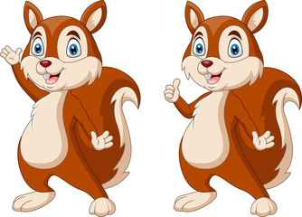Cartoon funny squirrel waving hand © idesign2000