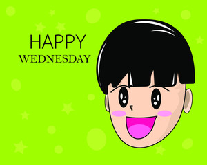 boy and girl on green background