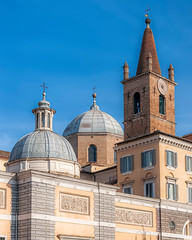 Fototapeta na wymiar Rome Basilica Parrocchiale Santa Maria del Popolo Domes and Steeple