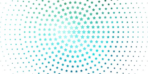Light Blue, Green vector texture with beautiful stars. Decorative illustration with stars on abstract template. Pattern for wrapping gifts.