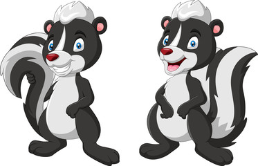 Cartoon funny skunk a smile