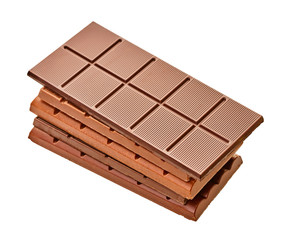set of chocolate bars close-up
