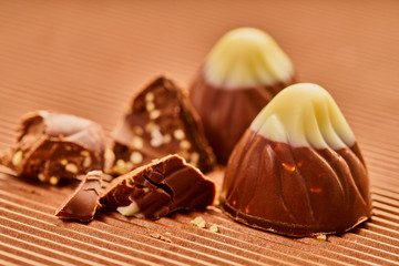 chocolate truffle candies close-up