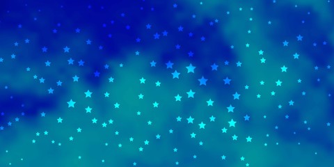 Dark BLUE vector layout with bright stars. Shining colorful illustration with small and big stars. Design for your business promotion.