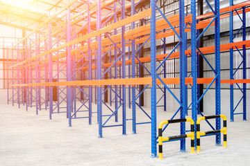 New Large Scale Distribution Warehouse with High Empty Shelves.