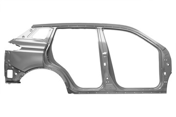 Uniside panel of a car body on a white background