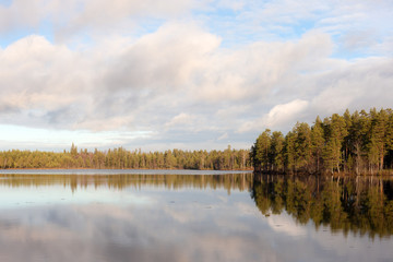 lake with reflections