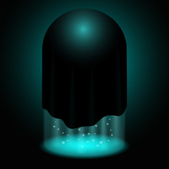 Flying Magic ball. Vector illustration.