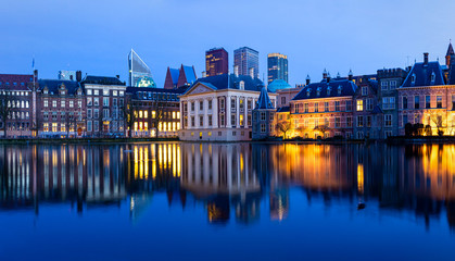 Fototapeta na wymiar The Hague at night, Netherlands