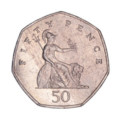 fifty pence coin