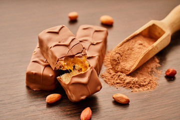 chocolate bar with caramel