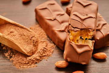 chocolate bar with caramel