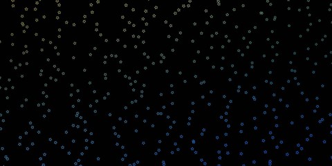 Dark Blue, Green vector texture with beautiful stars. Colorful illustration in abstract style with gradient stars. Design for your business promotion.