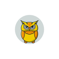 Cute Owl Vector Icon Illustration