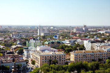 Fototapeta na wymiar Top view of the city of Astrakhan. Russia