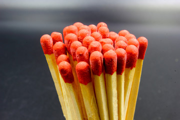 matches on black background