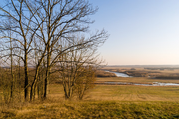 Fototapeta na wymiar Syczeń 2020, Ciepła zima nad Biebrzą, Biebrzański Park Narodowy, Biebrza Podlasie, Polska