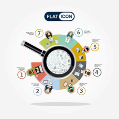 Flat design illustration concepts for business analysis and planning, consulting, team work, project management, financial report and strategy . Concepts web banner and printed materials.