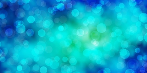 Light BLUE vector backdrop with circles. Colorful illustration with gradient dots in nature style. Design for posters, banners.