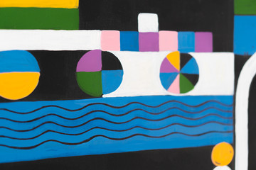 Colorful Contemporary Acrylic Memphis Abstract