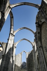 What remains of the medieval Convento do Carmo (Carmo Convent) afther the Lisbon great earthquake of 1755, Portugal