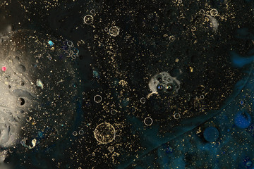 Macro Abstract texture background. Acrylic color in water and oil.