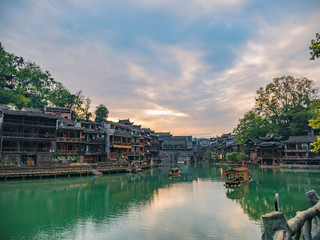 Fototapeta premium Scenery view of fenghuang old town .phoenix ancient town or Fenghuang County is a county of Hunan Province, China