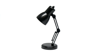 Black table lamp isolated white background - interior design - vintage style