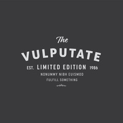 Typography style label template. Vector illustration.